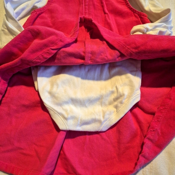 Gymboree girls size 2T pink corduroy pinnie with Peter Pan bodysuit & hat - Picture 7 of 9